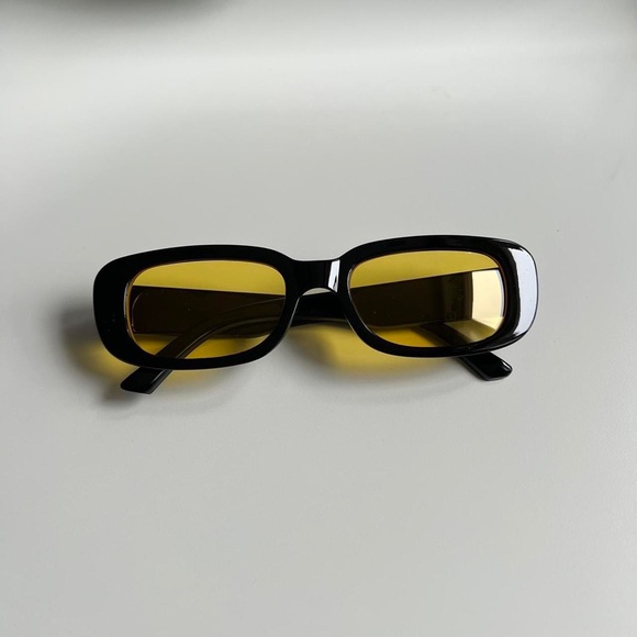 vintage unique retro style sick dope black rectangle sunglasses - Picture 2 of 7